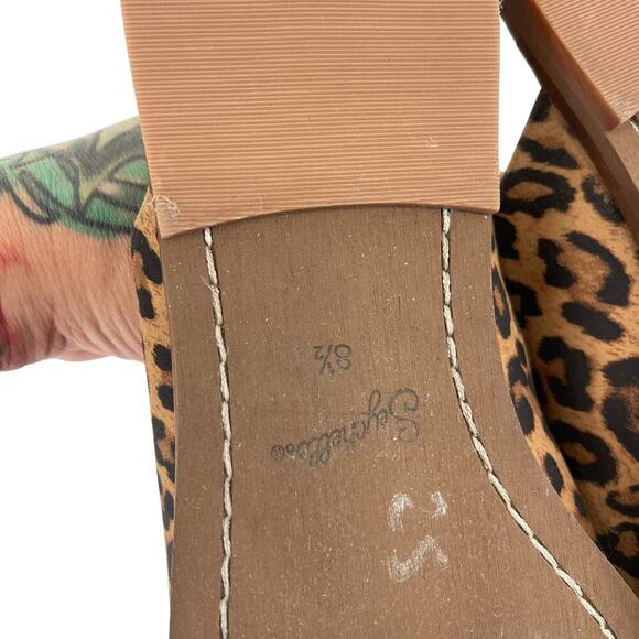 Seychelles Leopard Print Mule Slides Size 8.5 Festival Western Rodeo - Picture 8 of 10